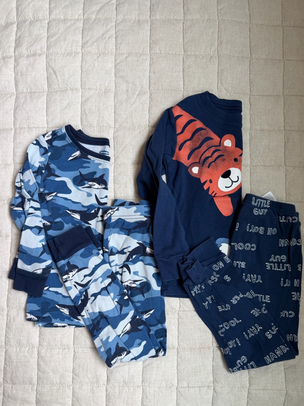 3/$21 | Carter's Camo 2-Pack Toddler Pajama Sets with Tiger & Shark Prints